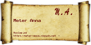 Meter Anna névjegykártya
